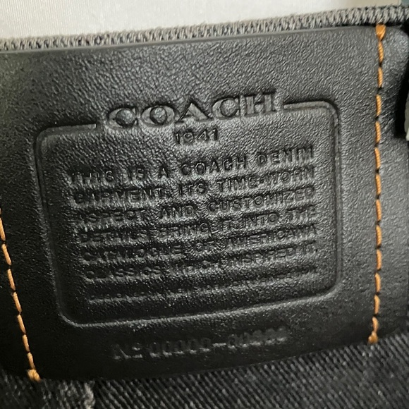 Coach: Black Denim Button Front Mini Skirt- pockets-100% cotton- 2 - Picture 8 of 16